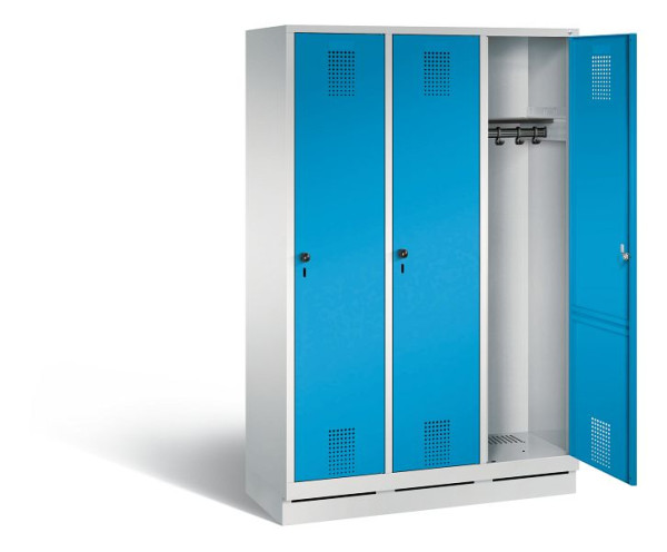 C+P garderobe Evolo, H1800xB1200xD500mm, kleur: lichtgrijs / lichtblauw, 48020-32 S10049