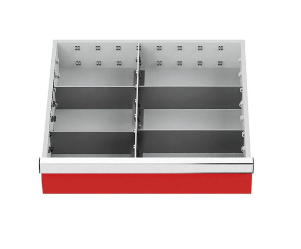 Bedrunka + Hirth lade-inzet, serie T500-4, middenvakrails, met 4 tussenschotten, voor front 150 mm, 146-135A