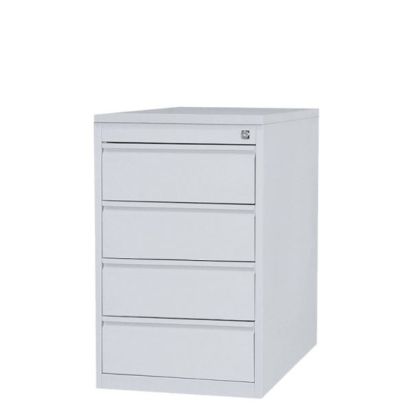 Lüllmann staande container, greeplijst voorzijde, 4 laden, 750 x 460 x 790 mm, lichtgrijs, 509500