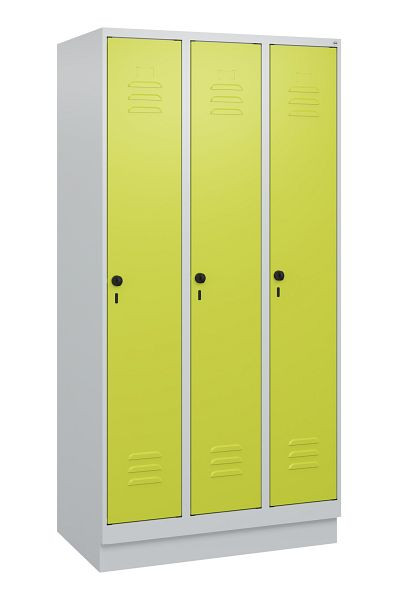 C+P luierkluis Classic PLUS met middenwand, bodem, 3 vakken, 1800x900x500mm, 7035/0024, veiligheidsdraaigrendel, 0800207-30F S10010