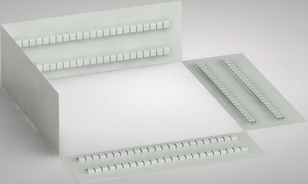 KLW sleufrasterframe voor enkele lades, geschikt voor ladefront hoogte 100 & 125 mm voor enkele lade ES-BEA-100ES, BEA-SRR-100ES