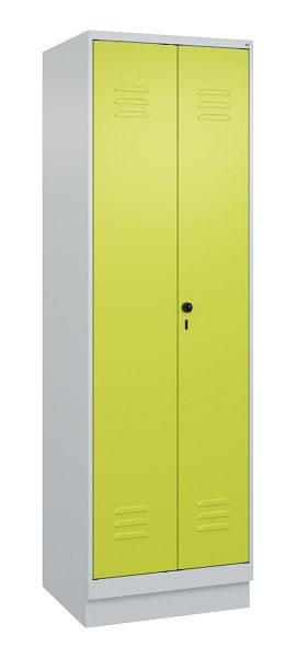 C+P Umkleidespind Classic PLUS SW, Sockel, 2 Abteile, 1950x600x500mm, 7035/0024, Drehriegel, 080022-20 S10010
