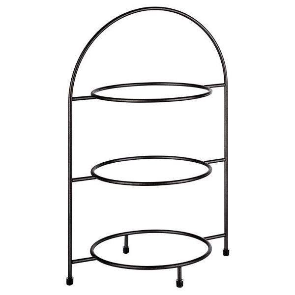 APS serveerrek -INDUSTRIAL-, 29 x 19,5 cm, hoogte: 43 cm, metaal, antraciet, voor 3 borden, binnenring ca. Ø 18 cm, 33209
