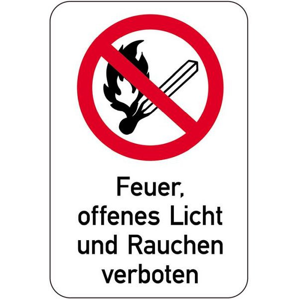 Stein HGS speciaal bord, vuur, open vuur en roken verboden, 400 x 600 mm, 14968