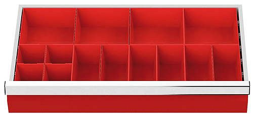 Bedrunka + Hirth lade-inzet R 24-12, voor frontpaneel hoogte 50 mm, 4 x KTK 150 x 150 mm, 6 x KTK 75 x 150 mm, 08.88.34
