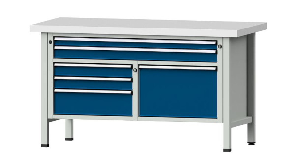 ANKE werkbanken kistwerkbank, model 257 V, 1500 x 700 x 850 mm, RAL 7035/5010, KSP 50 mm, 304.118