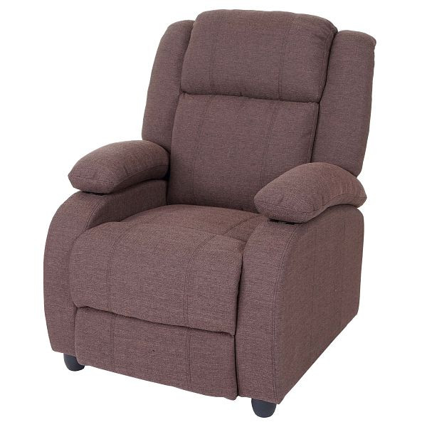 Mendler Lincoln tv-fauteuil, relaxfauteuil, stof/textiel, mahonie, 55085