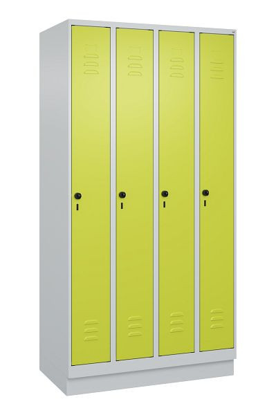 C+P Umkleidespind Classic PLUS, Sockel, 4 Abteile, 1950x1000x500mm, 7035/0024, Drehriegel, 080020-49 S10010