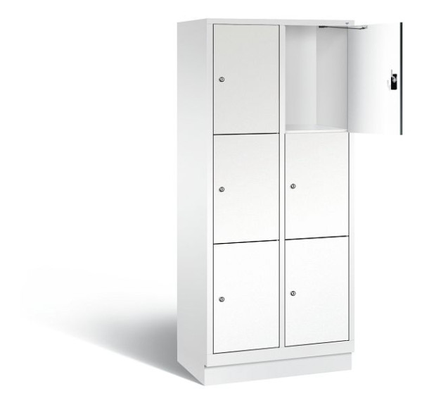 C+P lockerkast Evolo, H1800xW810xD500mm, kleur: verkeerswit / decor wit, 48020-223 S10226