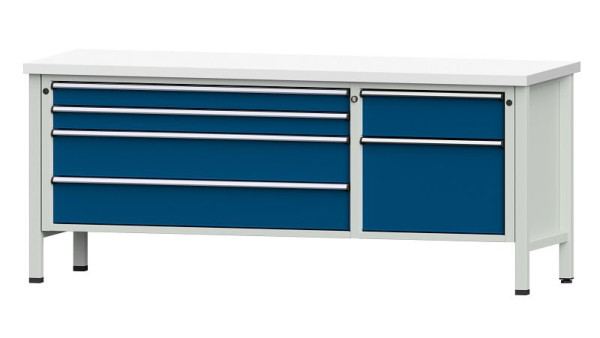 ANKE werkbanken kistwerkbank, model 286 V, 2000 x 700 x 840 mm, RAL 7035/5010, KSP 40 mm, 304.600
