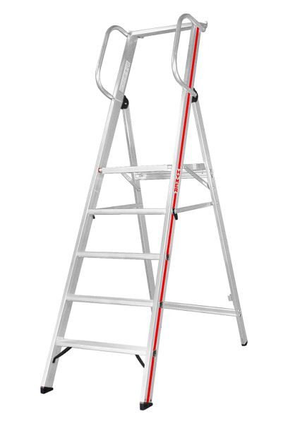 HYMER platformladder met leuning, 5 treden, stahoogte 1,15 m, 808005