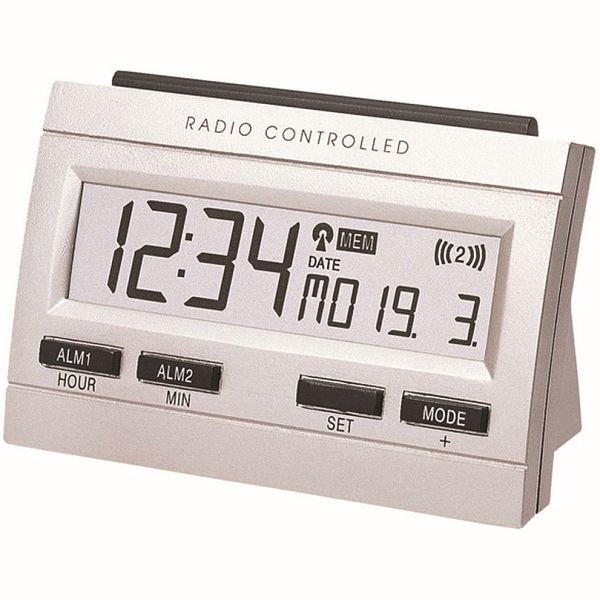 Technoline radiografische wekker, DCF-77 radiografische klok met handmatige instelmogelijkheid, afmetingen: 102 x 69 x 48 mm, WT 87