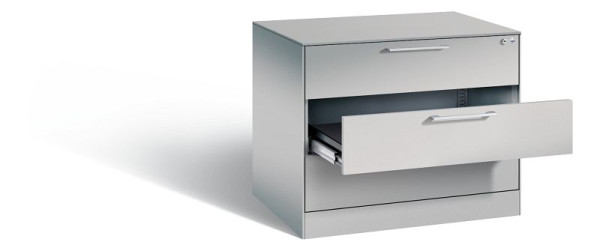 C+P archiefkast Asisto, H710xB800xD600mm, kleur: wit aluminium, beugelgreep, 146273-323 S10066