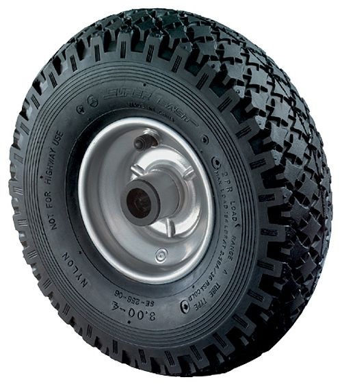 BS Rollen luchtwiel, breedte 85 mm, Ø260 mm, tot 130 kg, zwart rubberen loopvlak, wiellichaam stalen velg verzinkt/geverfd, rollager, VE = 2 stuks, C90.267