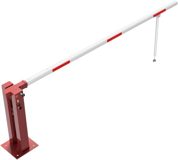 Schake handbarrière met gasdrukveer en pendelondersteuning, dagbreedte: 3000 mm, met driehoekslot en profielcilinderslot, 415_31FZPB