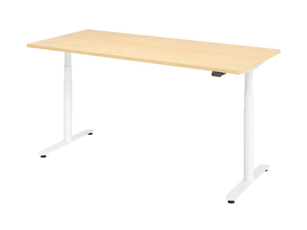 Hammerbacher zit-sta bureau elektrisch 180x80cm esdoorn/wit, VXDLR19/3/W