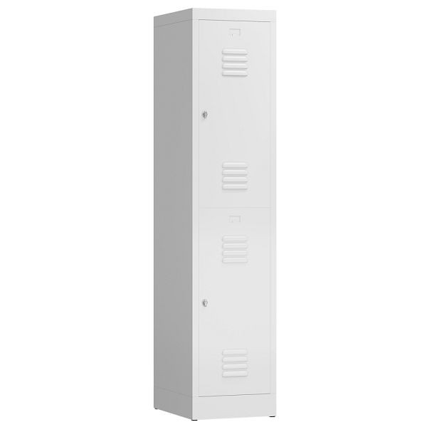 Lüllmann ClassiX kledingkast, 1 compartiment, dubbeldekker, 1800 x 415 x 500 mm, signaalwit, X-523217