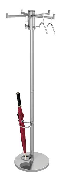 Kerkmann kapstok Stilo, Ø 540, H 1750 mm, aluminium zilver, 30690314