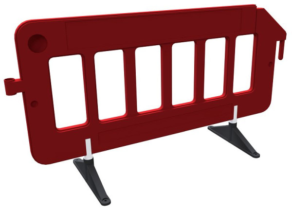 Schakebarrière 2,00 m, rood heklichaam, zonder folie, van kunststof met draaibare zwarte recyclingvoeten, 33320KRF-R