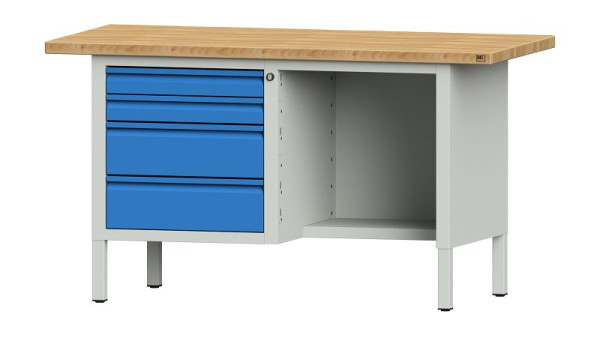 ANKE werkbanken kistwerkbank, model 334 E, 1500 x 700 x 840 mm, RAL 7035/5012, BMP 40 mm, 510.308