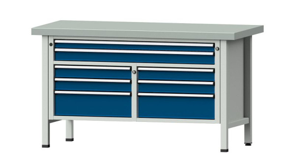 ANKE werkbanken kistwerkbank, model 259 V, 1500 x 700 x 850 mm, RAL 7035/5010, ZBP 50 mm, 304.158