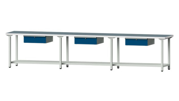 ANKE werkbanken werktafel, model 103, 4050 x 700 x 840 mm, RAL 7035/5010, UBP 40 mm, 400.540