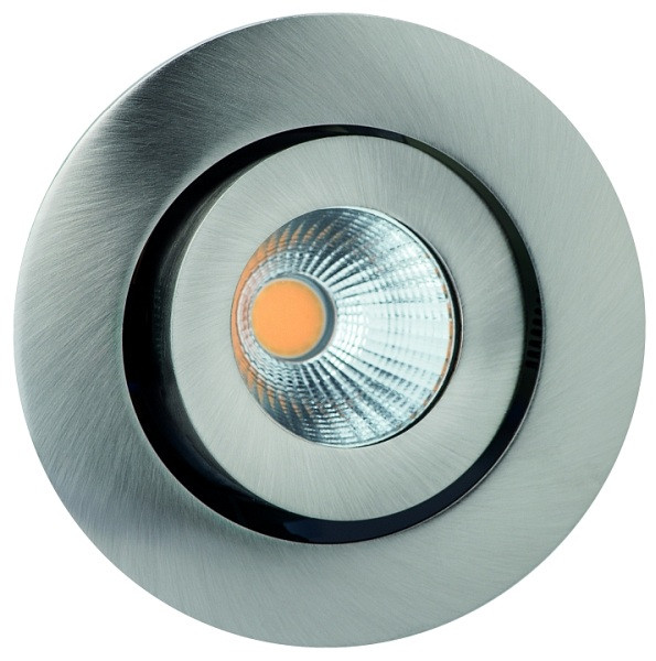 rutec Projekt RINCA COB LED - inbouwspot 40° draaibaar, 360° draaibaar, rond, 350mA, 8W, IP20, 2700K, CRI90 - ijzer geborsteld, PEG685UWWOK