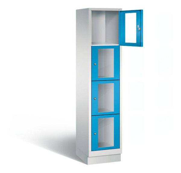 C+P lockerkast Classic, H1800xB420xD500mm, kleur: lichtgrijs / lichtblauw, 8020A124 S10003