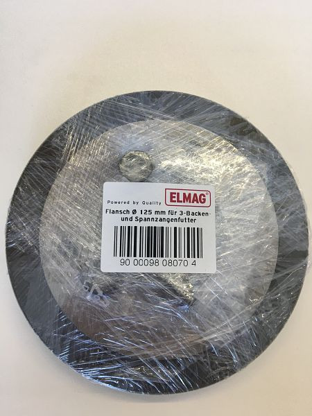 ELMAG flens Ø 125 mm voor 3-klauw- en spantanghouders, voor Superturn 550/125 en 700/140, 9808070