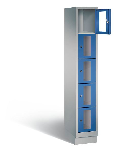 C+P lockerkast Classic, H1800xB320xD500mm, kleur: wit aluminium / gentiaanblauw, 8020A105 S10014