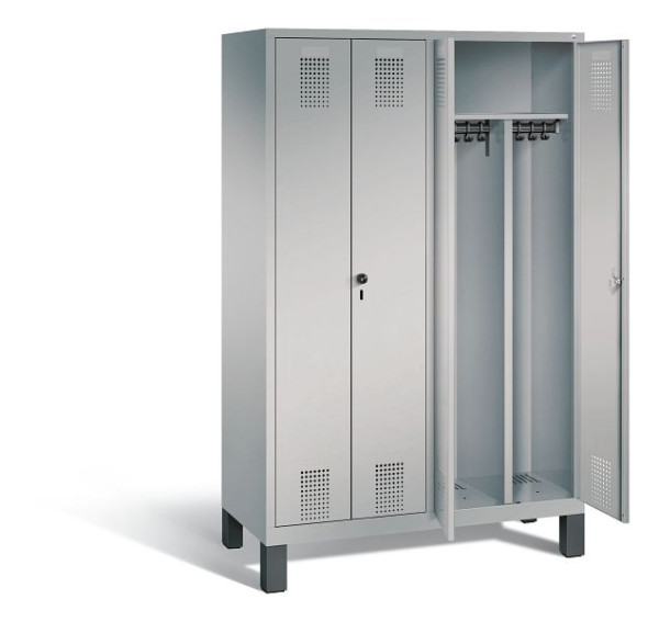 C+P zwart wit kastje Evolo, H1850xW1190xD500mm, kleur: wit aluminium, 48012-40 S10160