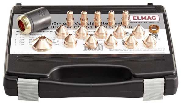 ELMAG accessoire- en slijtdelenset voor plasmatoorts CP161 MAR (20-100 ampère) voor PLASMA SOUND PC 10051/T, 00057