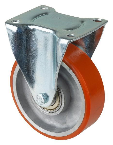 BS rollen transportrol, vaste rol, wielbreedte 38 mm, wiel-Ø 125 mm, draagvermogen 300 kg, gegoten polyurethaan, aluminium wiellichaam, kogellager, LB510.B90.125