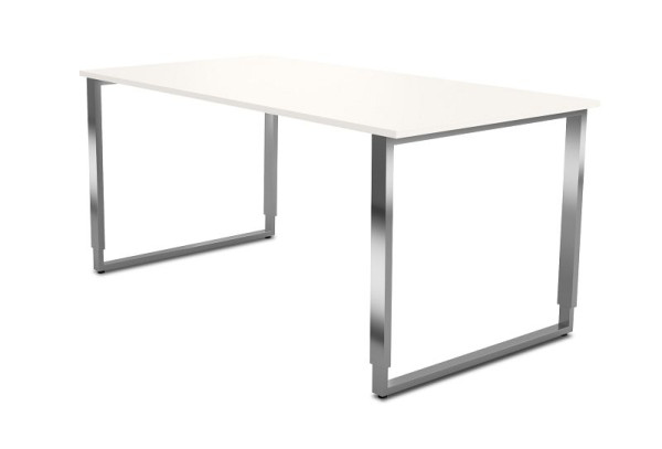 Kerkmann in hoogte verstelbaar bureau met ijzeren frame, Aveto, B 1600 x D 800 x H 680-820 mm, wit, 114513.1