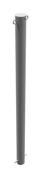 Schake afzetpaal stalen buis Ø 76 x 2,6 mm stationair, om in beton te plaatsen, thermisch verzinkt / wit gecoat, thermisch verzinkt, met 2 ogen, 476/2