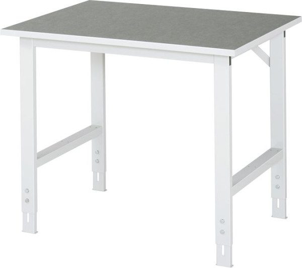 RAU werktafel serie Tom (6030) - in hoogte verstelbaar, werkblad met linoleum/universele bekleding, 1000x760-1080x800 mm, 06-625L80-10.12