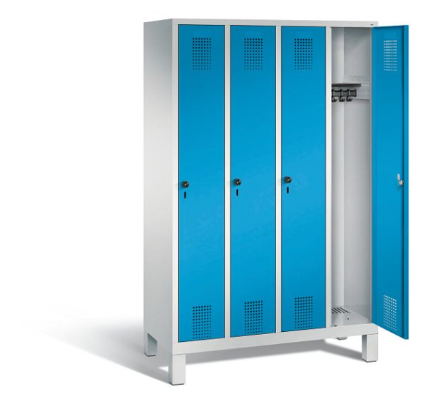 C+P Evolo kleerkast, H1850xB1190xD500mm, kleur: lichtgrijs/lichtblauw, 48010-40 S10008