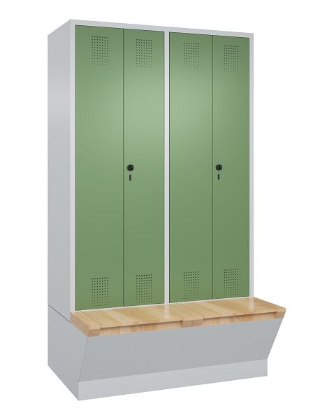 C+P zwart-wit lockerkast Evolo, H2090xB1190xD815mm, kleur: lichtgrijs / resedagroen, 48056-40 S10316