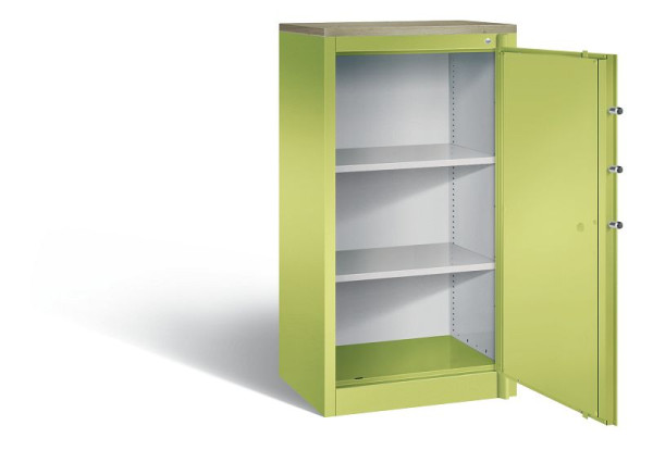 C+P brandwerende kast Certos, H1226xB650xD500mm, kleur: Viridin groen / Viridin groen, dagschoot, 3 niveaus, 1160-000 S10419