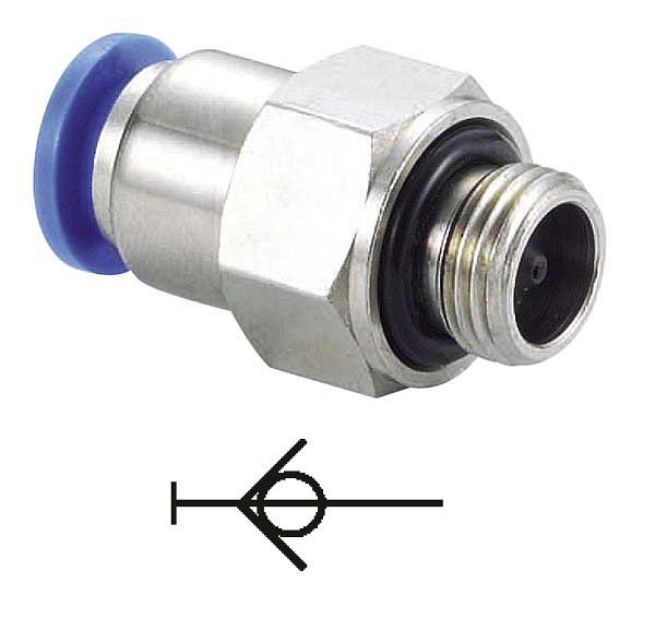 timmer B-SGE-8-3/8-MSv-KU, zelfborgende rechte schroefverbinding, cilindrisch met stopfunctie, schroefdraad: 3/8", VE: 10 stuks, 03170254