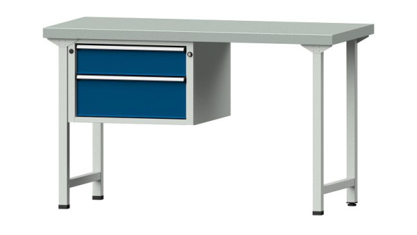 ANKE werkbanken combinatie werkbank, model 607 V, 1500 x 700 x 900 mm, RAL 7035/5010, ZBP 50 mm, 415.031