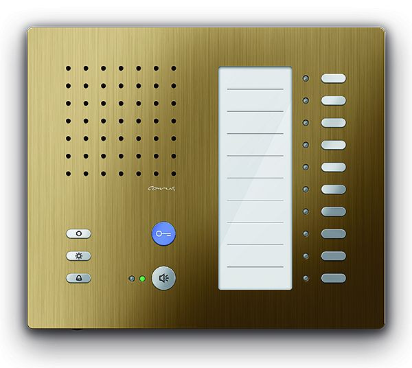 TCS audio binnenstation voor handsfree serie Carus ADAPTO +10 knoppen, opbouw brons, CAI1100-0151