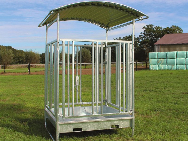 Growi kubusvormig rek compact, 1500 x 1500 mm, met verticaal voerhek, 10053910