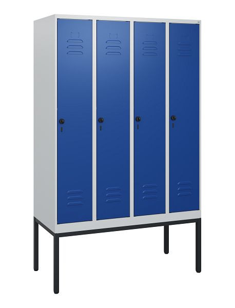 C+P Umkleidespind Classic PLUS, Gestell, 4 Abteile, 1950x1200x500mm, 7035/5010, Drehriegel, 0800305-40 S10003