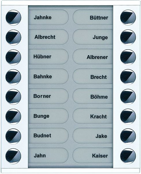 TCS beldrukkeruitbreiding voor audio voordeurstation serie PES/AVE 16 beldrukkers (rechts/links uitgelijnd), AP wit, PET16-WS/04