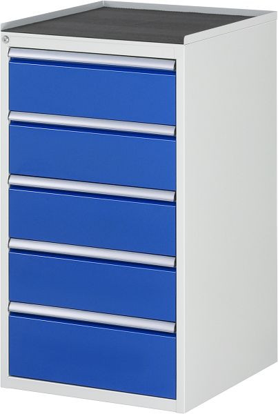 RAU ladekast serie 7000, metalen onderstel, 5 x lade afmeting L 4xH180, 1xH210 mm, 580x1035x650 mm, 03-L7.5A-MT.11