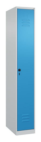 C+P kleedkamerkast Classic PLUS met middenwand, 1850x300x500mm, 7035/5012, veiligheidsdraaigrendel, 080000-10F S10012