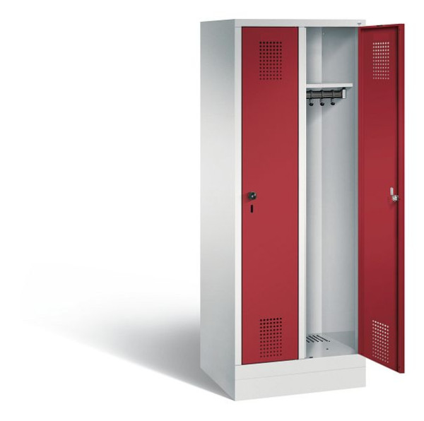 C+P schoolkluis Evolo, H1600xW610xD500mm, kleur: lichtgrijs/robijnrood, 480206-20 S10042