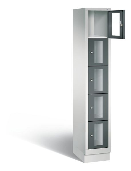 C+P lockerkast Classic, H1800xB320xD500mm, kleur: lichtgrijs / antracietgrijs, 8020A105 S10022