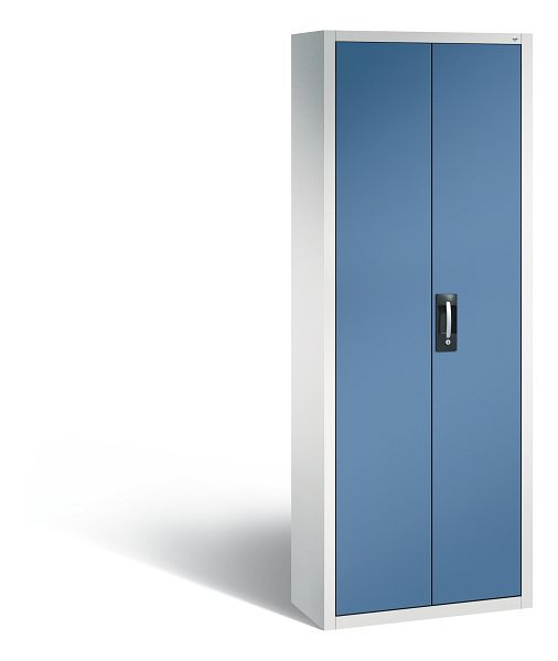 C+P tijdschriftenkast serie 13, H1980xB700xD300mm, kleur: lichtgrijs / verre blauw, verzonken handgreep, 133113A21 S10024